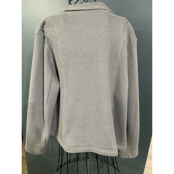 Alfani Woman Jacket Gray Textured Knit Moto Coat Blazer 1X - Picture 3 of 8